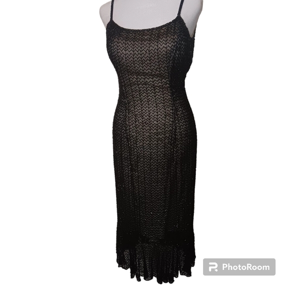 Cache Dresses & Skirts - Formal vintage beeded black dress -- size 4
